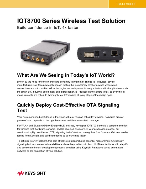IOT8700 Series Wireless Test Solution | Keysight